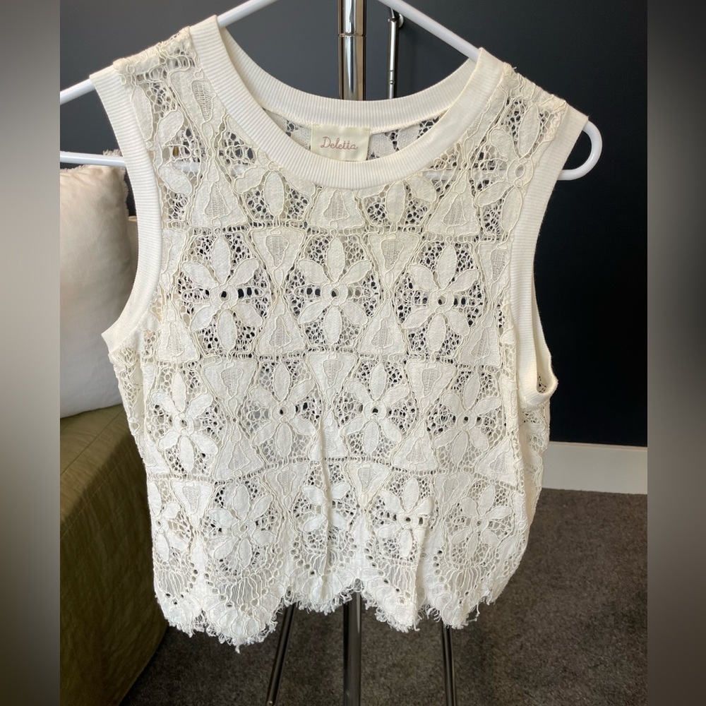 Cream Lace Top